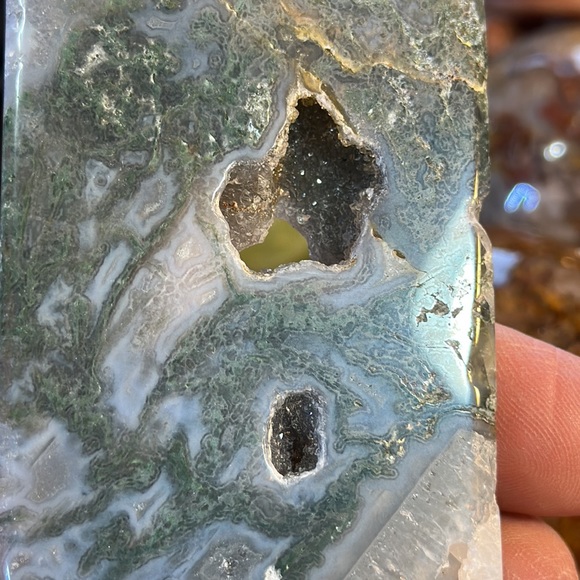 🔥SALE🔥 Moss Agate Crystal Slice With Druzy! - Picture 5 of 5